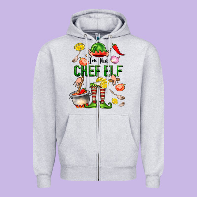 Im The Chef Elf Zipper Hoodie Designed By Fadigitalartstudio