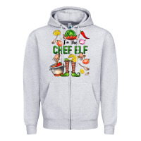 Heather Grey im the chef elf Zipper Hoodie - FaDigitalArtStudio