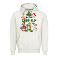 Oatmeal Heather im the chef elf Zipper Hoodie - FaDigitalArtStudio