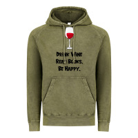 Vintage Olive drink wine, read books, be happy Vintage Hoodie - Bettercallsaul