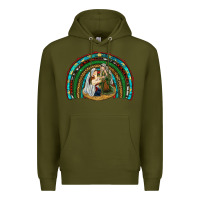 Army Green holy family rainbow Premium Hoodie - RanaPortraitStore