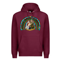 Burgundy holy family rainbow Premium Hoodie - RanaPortraitStore