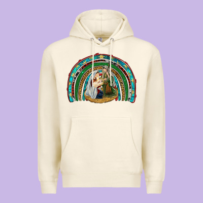 Holy Family Rainbow Premium Hoodie Designed By Ranaportraitstore