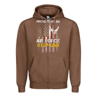 Chestnut Hot Trend Proud Air Force Step-Dad American Flag Zipper Hoodie - PixelWave