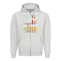 Dove Grey Hot Trend Proud Air Force Step-Dad American Flag Zipper Hoodie - PixelWave