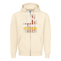 Sandshell Hot Trend Proud Air Force Step-Dad American Flag Zipper Hoodie - PixelWave