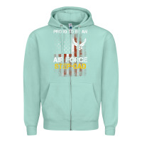 Seafoam Hot Trend Proud Air Force Step-Dad American Flag Zipper Hoodie - PixelWave