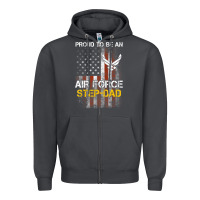 Smoke Hot Trend Proud Air Force Step-Dad American Flag Zipper Hoodie - PixelWave