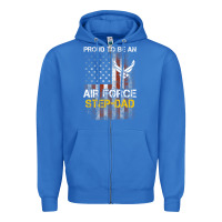 True Royal Hot Trend Proud Air Force Step-Dad American Flag Zipper Hoodie - PixelWave
