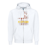 White Hot Trend Proud Air Force Step-Dad American Flag Zipper Hoodie - PixelWave