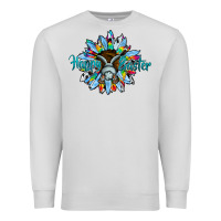 Dove Grey happy easter sunflower Premium Sweatshirt - CowhideDigitalArt