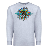 Heather Grey happy easter sunflower Premium Sweatshirt - CowhideDigitalArt