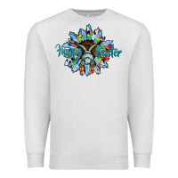 Oatmeal Heather happy easter sunflower Premium Sweatshirt - CowhideDigitalArt