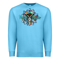 Ocean Blue happy easter sunflower Premium Sweatshirt - CowhideDigitalArt