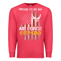 Cardinal Hot Trend Proud Air Force Step-Dad American Flag Premium Sweatshirt - PixelWave