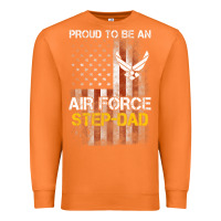 Carrot Hot Trend Proud Air Force Step-Dad American Flag Premium Sweatshirt - PixelWave