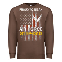 Chestnut Hot Trend Proud Air Force Step-Dad American Flag Premium Sweatshirt - PixelWave