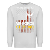 Dove Grey Hot Trend Proud Air Force Step-Dad American Flag Premium Sweatshirt - PixelWave