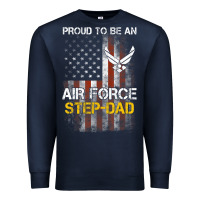 Navy Hot Trend Proud Air Force Step-Dad American Flag Premium Sweatshirt - PixelWave