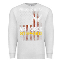 Oatmeal Heather Hot Trend Proud Air Force Step-Dad American Flag Premium Sweatshirt - PixelWave