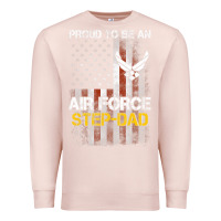 Pale Pink Hot Trend Proud Air Force Step-Dad American Flag Premium Sweatshirt - PixelWave