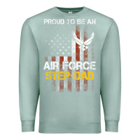 Seafoam Hot Trend Proud Air Force Step-Dad American Flag Premium Sweatshirt - PixelWave
