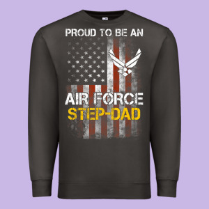 Hot Trend Proud Air Force Step-dad American Flag Premium Sweatshirt Designed By Pixelwave