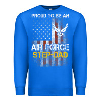True Royal Hot Trend Proud Air Force Step-Dad American Flag Premium Sweatshirt - PixelWave