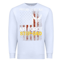 White Hot Trend Proud Air Force Step-Dad American Flag Premium Sweatshirt - PixelWave