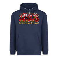 Navy Jesus The Reason For The Season Heavyweight Hoodie - CowhideDigitalArt