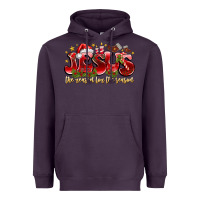 Plum Jesus The Reason For The Season Heavyweight Hoodie - CowhideDigitalArt