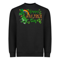 Black St. Patrick's Happy Pat T-Rex Day with rainbow Heavyweight Sweatshirt - HowdyJamesFarm