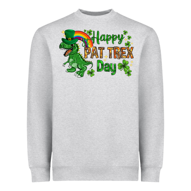 St. Patrick's Happy Pat T-rex Day With Rainbow Heavyweight Sweatshirt by HowdyJamesFarm | Teevron