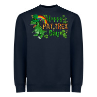 Navy St. Patrick's Happy Pat T-Rex Day with rainbow Heavyweight Sweatshirt - HowdyJamesFarm