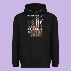 Hot Trend Proud Air Force Step-dad American Flag Heavyweight Hoodie Designed By Pixelwave