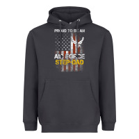 Smoke Hot Trend Proud Air Force Step-Dad American Flag Heavyweight Hoodie - PixelWave
