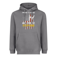 Storm Hot Trend Proud Air Force Step-Dad American Flag Heavyweight Hoodie - PixelWave
