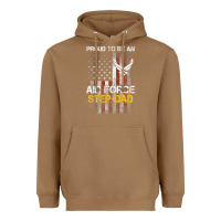 Toasted Coconut Hot Trend Proud Air Force Step-Dad American Flag Heavyweight Hoodie - PixelWave