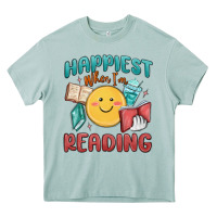 Arona happiest when i'm reading Heavy Core Tee - MaliasSmallBusiness