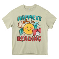 Mossy happiest when i'm reading Heavy Core Tee - MaliasSmallBusiness