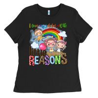 Black i love my job for all the little reasons Ladies Tee - NancyCooperArtShop