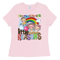 Bubblegum Pink i love my job for all the little reasons Ladies Tee - NancyCooperArtShop