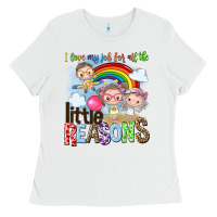 White i love my job for all the little reasons Ladies Tee - NancyCooperArtShop