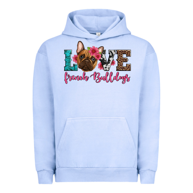 Love French Bulldogs Urban Hoodie by Artiststas | Teevron