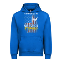 Cobalt Hot Trend Proud Air Force Step-Dad American Flag Urban Hoodie - PixelWave