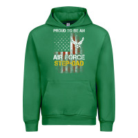 Emerald Hot Trend Proud Air Force Step-Dad American Flag Urban Hoodie - PixelWave