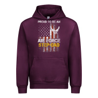 Mauve Wine Hot Trend Proud Air Force Step-Dad American Flag Urban Hoodie - PixelWave