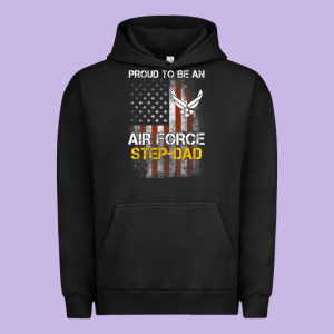 Hot Trend Proud Air Force Step-dad American Flag Urban Hoodie Designed By Pixelwave