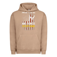 Pigment Burro Hot Trend Proud Air Force Step-Dad American Flag Urban Hoodie - PixelWave