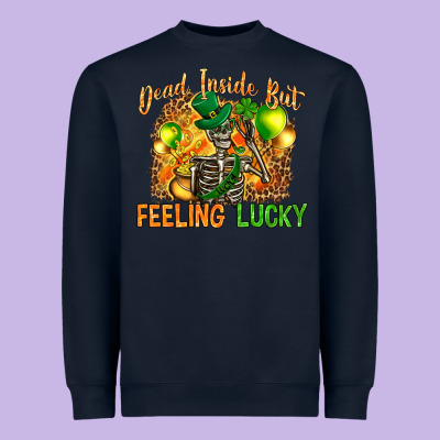 St. Patrick's Dead Inside But Feeling Lucky Heavyweight Sweatshirt Designed By Howdyjamesfarm